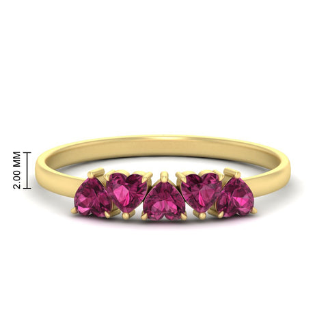 1-carat-pink-sapphire-heart-shape-five-stone-wedding-ring-in-yellow-gold-FD9600HTBGSADRPI-1.00CT-NL-YG-HW