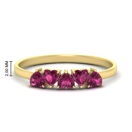 1-carat-pink-sapphire-heart-shape-five-stone-wedding-ring-in-yellow-gold-FD9600HTBGSADRPI-1.00CT-NL-YG-HW