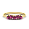 Load image into Gallery viewer, 1-carat-pink-sapphire-heart-shape-five-stone-wedding-ring-in-yellow-gold-FD9600HTBGSADRPI-1.00CT-NL-YG
