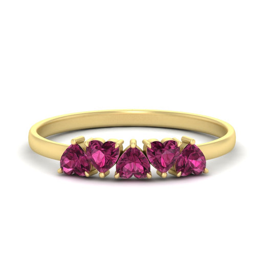 1-carat-pink-sapphire-heart-shape-five-stone-wedding-ring-in-yellow-gold-FD9600HTBGSADRPI-1.00CT-NL-YG