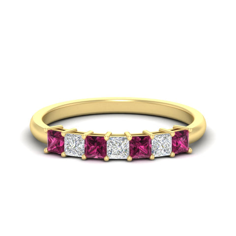 1-carat-princess-cut-7-stone-pink-sapphire-wedding-band-in-yellow-gold-fdwb8008prgsadrpisleep-1.00ct-nl-yg.jpg