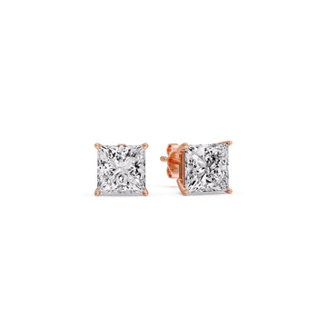Princess-Cut Diamond Solitaire Stud Earrings [IGI Certified]