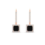 Load image into Gallery viewer, 1-carat-princess-cut-diamond-halo-dangle-earrings-with-black-diamond-in-rose-gold-FDEAR-11235PRGBLACK-1.00CT-NL-RG.jpg
