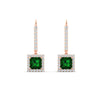 Load image into Gallery viewer, 1-carat-princess-cut-diamond-halo-dangle-earrings-with-emerald-in-rose-gold-FDEAR-11235PRGEMGR-1.00CT-NL-RG.jpg