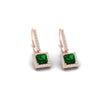 Load image into Gallery viewer, 1-carat-princess-cut-diamond-halo-dangle-earrings-with-emerald-in-rose-gold-FDEAR-11235PRGEMGR-1.00CT-NL-RG.jpg