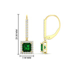Load image into Gallery viewer, 1-carat-princess-cut-diamond-halo-dangle-earrings-with-emerald-in-yellow-gold-FDEAR-11235PRGEMGR-1.00CT-NL-YG.jpg
