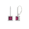 Load image into Gallery viewer, 1-carat-princess-cut-diamond-halo-dangle-earrings-with-pink-sapphire-in-white-gold-FDEAR-11235PRGSADRPI-1.00CT-NL-WG.jpg