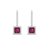 Load image into Gallery viewer, 1-carat-princess-cut-diamond-halo-dangle-earrings-with-pink-sapphire-in-white-gold-FDEAR-11235PRGSADRPI-1.00CT-NL-WG.jpg