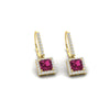 Load image into Gallery viewer, 1-carat-princess-cut-diamond-halo-dangle-earrings-with-pink-sapphire-in-yellow-gold-FDEAR-11235PRGSADRPI-1.00CT-NL-YG.jpg