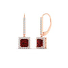 Load image into Gallery viewer, 1-carat-princess-cut-diamond-halo-dangle-earrings-with-ruby-in-rose-gold-FDEAR-11235PRGRUDR-1.00CT-NL-RG.jpg