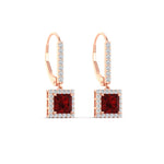 Load image into Gallery viewer, 1-carat-princess-cut-diamond-halo-dangle-earrings-with-ruby-in-rose-gold-FDEAR-11235PRGRUDR-1.00CT-NL-RG.jpg
