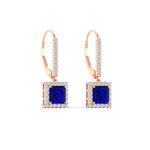 Load image into Gallery viewer, 1-carat-princess-cut-diamond-halo-dangle-earrings-with-sapphire-in-rose-gold-FDEAR-11235PRGSABL-1.00CT-NL-RG.jpg
