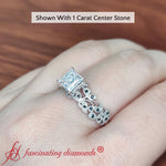 Load image into Gallery viewer, 1-carat-princess-cut-filigree-engagement-ring-with-black-diamond-in-white-gold-FD10089PR3-1.00_2BCT-NL-WG
