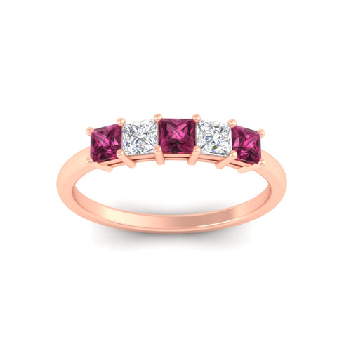 1-carat-princess-cut-five-stone-pink-sapphire-wedding-band-in-rose-gold-fdwb8008prgsadrpiangle5-1.00ct-nl-rg.jpg