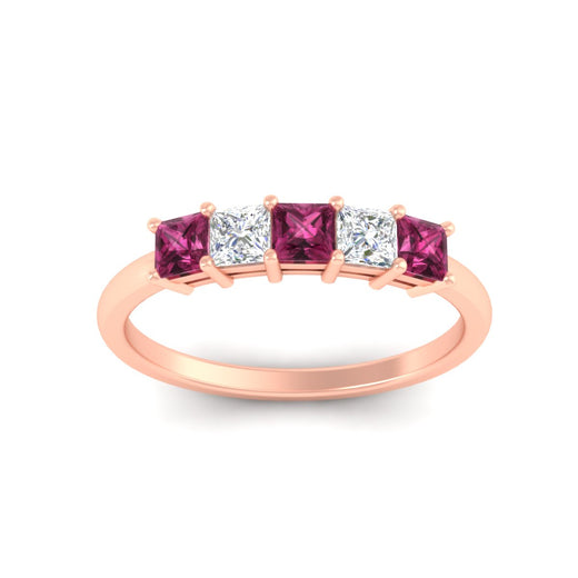 1-carat-princess-cut-five-stone-pink-sapphire-wedding-band-in-rose-gold-fdwb8008prgsadrpiangle5-1.00ct-nl-rg.jpg