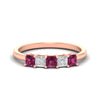 Load image into Gallery viewer, 1-carat-princess-cut-five-stone-pink-sapphire-wedding-band-in-rose-gold-fdwb8008prgsadrpisleep-1.00ct-nl-rg.jpg