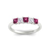 Load image into Gallery viewer, 1-carat-princess-cut-five-stone-pink-sapphire-wedding-band-in-white-gold-fdwb8008prgsadrpiangle5-1.00ct-nl-wg.jpg