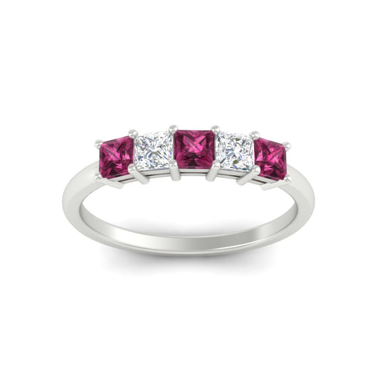 1-carat-princess-cut-five-stone-pink-sapphire-wedding-band-in-white-gold-fdwb8008prgsadrpiangle5-1.00ct-nl-wg.jpg