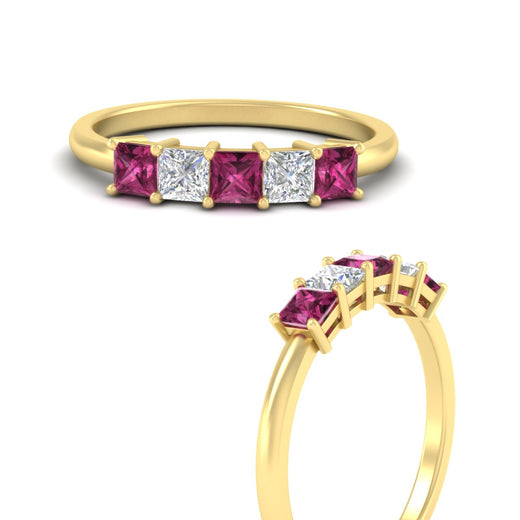 1-carat-princess-cut-five-stone-pink-sapphire-wedding-band-in-yellow-gold-fdwb8008prgsadrpiangle3-1.00ct-nl-yg.jpg