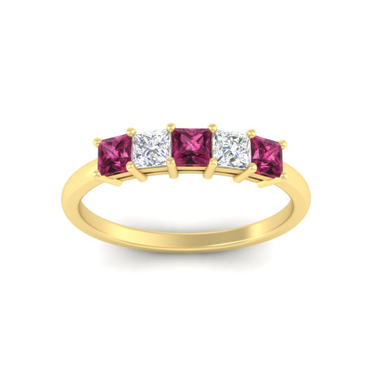 1-carat-princess-cut-five-stone-pink-sapphire-wedding-band-in-yellow-gold-fdwb8008prgsadrpiangle5-1.00ct-nl-yg.jpg