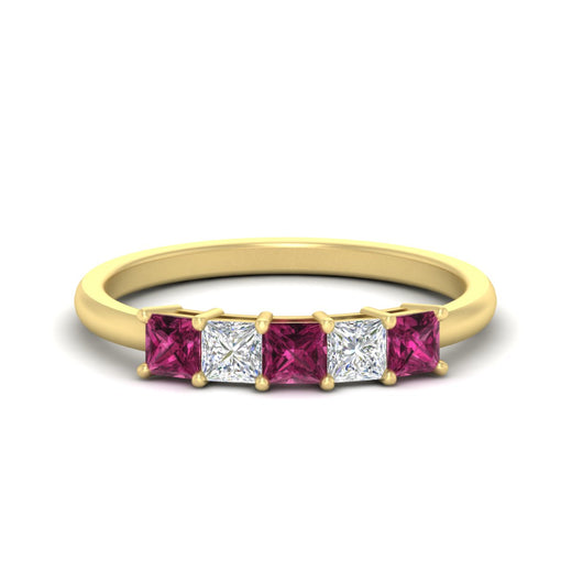 1-carat-princess-cut-five-stone-pink-sapphire-wedding-band-in-yellow-gold-fdwb8008prgsadrpisleep-1.00ct-nl-yg.jpg