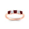 Load image into Gallery viewer, 1-carat-princess-cut-five-stone-ruby-wedding-band-in-rose-gold-fdwb8008prgrudrangle5-1.00ct-nl-rg.jpg
