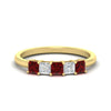Load image into Gallery viewer, 1-carat-princess-cut-five-stone-ruby-wedding-band-in-yellow-gold-fdwb8008prgrudrsleep-1.00ct-nl-yg.jpg