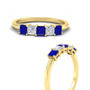 Load image into Gallery viewer, 1-carat-princess-cut-five-stone-sapphire-wedding-band-in-yellow-gold-fdwb8008prgsablangle3-1.00ct-nl-yg.jpg