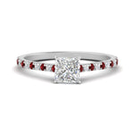 Load image into Gallery viewer, 1-Carat-Princess-Cut-Lab-Diamond-Ring-High-Set-With-Ruby-FD9918PRR-1CT-FI-WG
