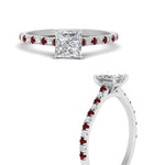Load image into Gallery viewer, 1-Carat-Princess-Cut-Lab-Diamond-Ring-High-Set-With-Ruby-FD9918PRR-1CT-FI-WG
