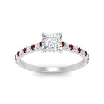 Load image into Gallery viewer, 1-Carat-Princess-Cut-Lab-Diamond-Ring-High-Set-With-Ruby-FD9918PRR-1CT-FI-WG
