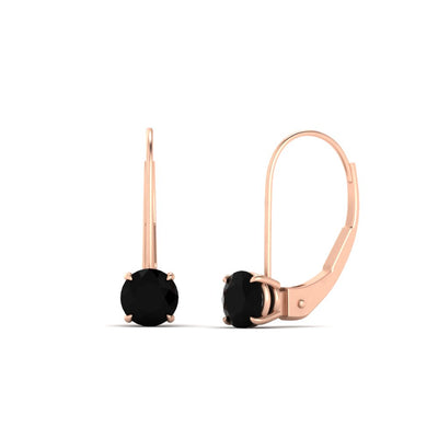 1 Carat Round Diamond Lever Back Earrings