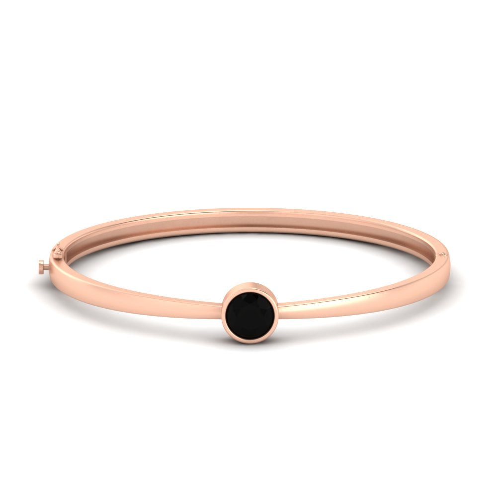 Simple Solitaire Bangle Bracelet