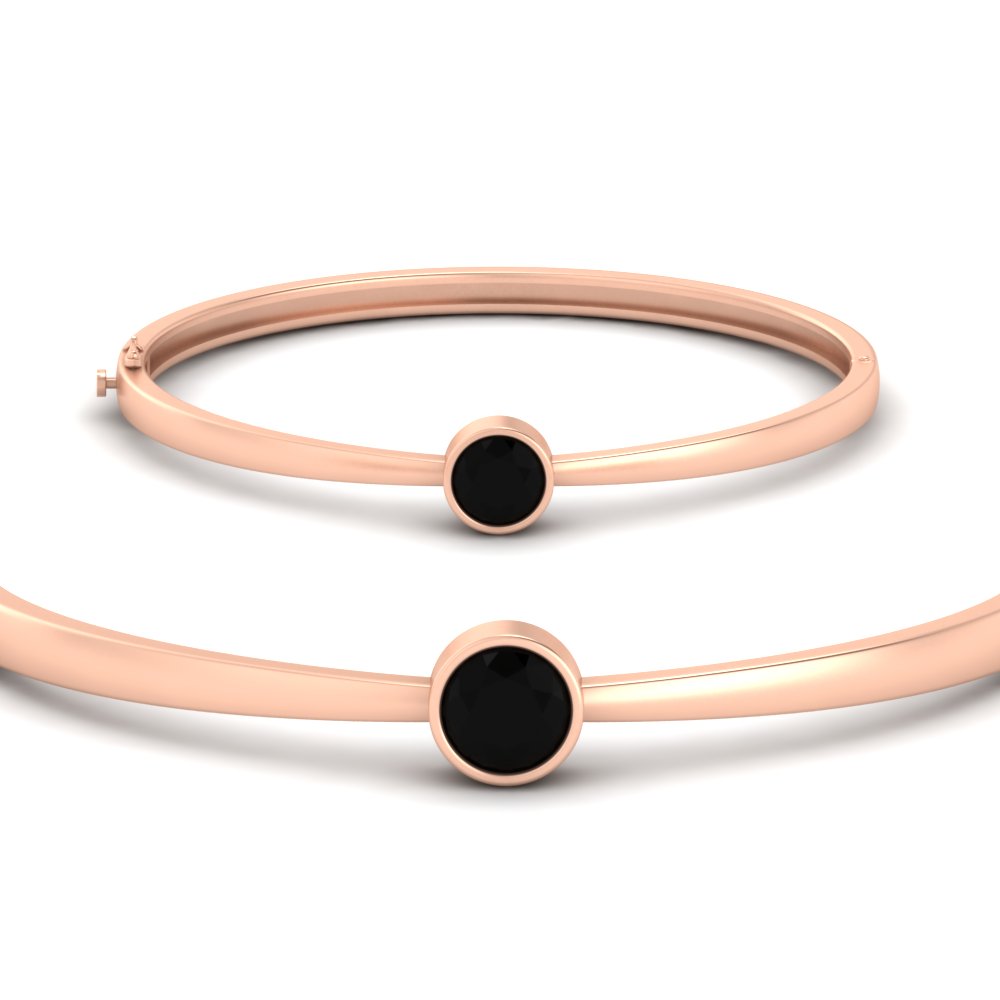 Simple Solitaire Bangle Bracelet