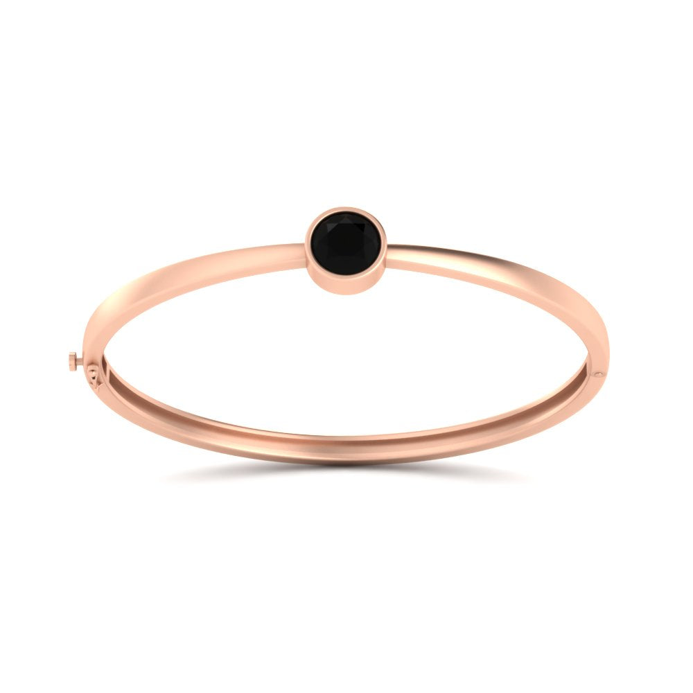Simple Solitaire Bangle Bracelet