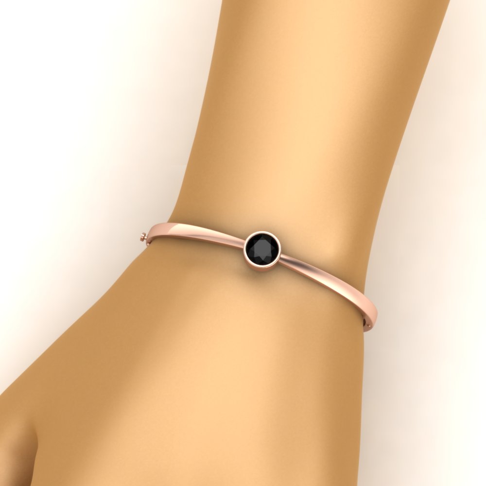 Simple Solitaire Bangle Bracelet