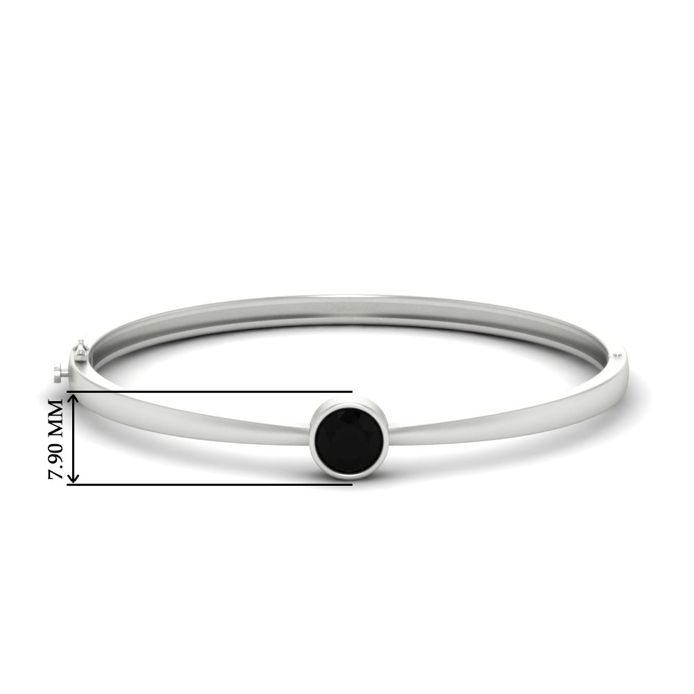 Simple Solitaire Bangle Bracelet