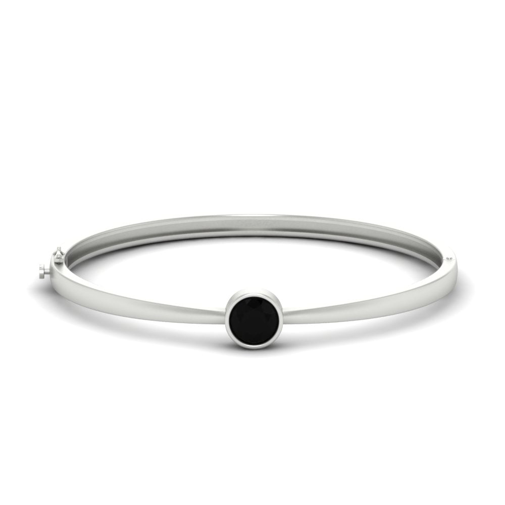 Simple Solitaire Bangle Bracelet