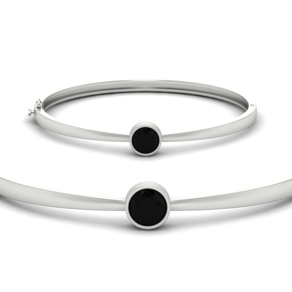 Simple Solitaire Bangle Bracelet