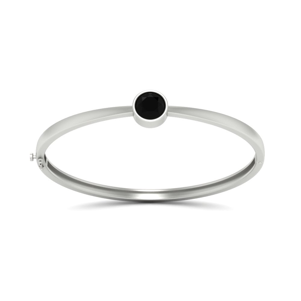 Simple Solitaire Bangle Bracelet