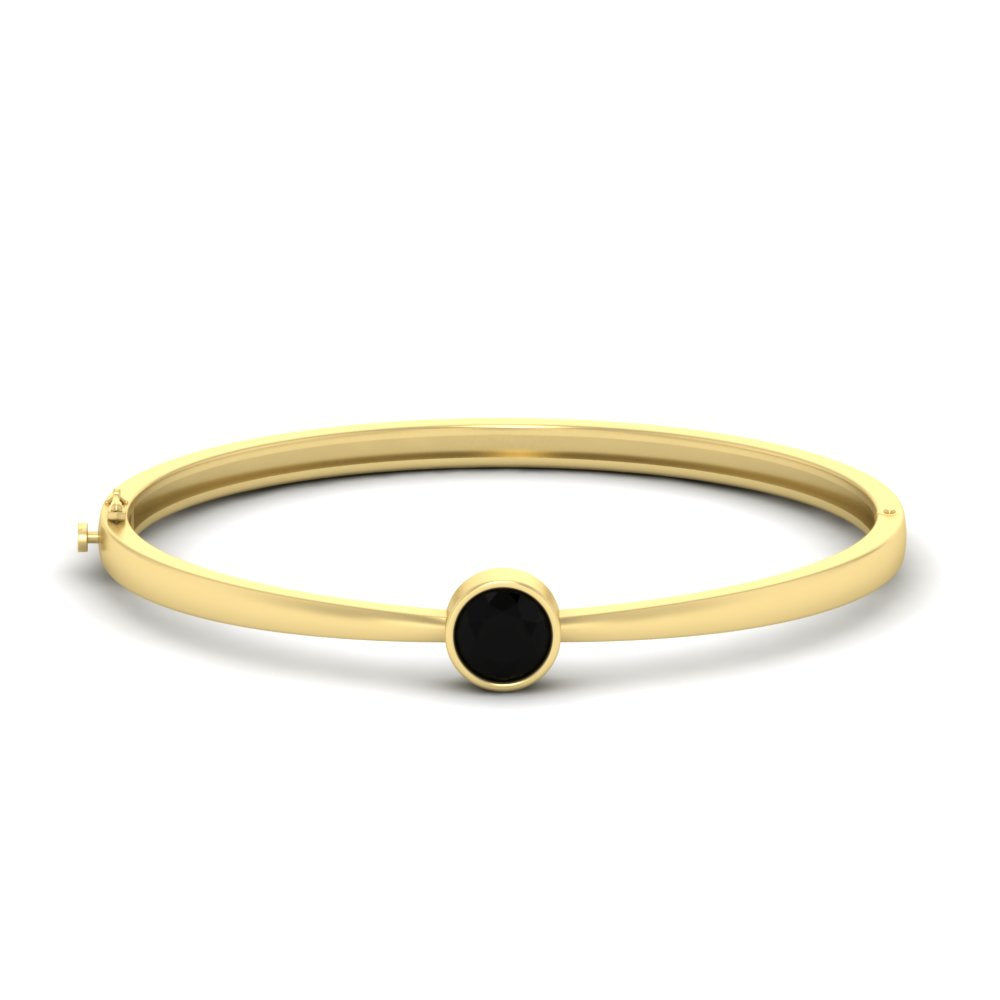Simple Solitaire Bangle Bracelet