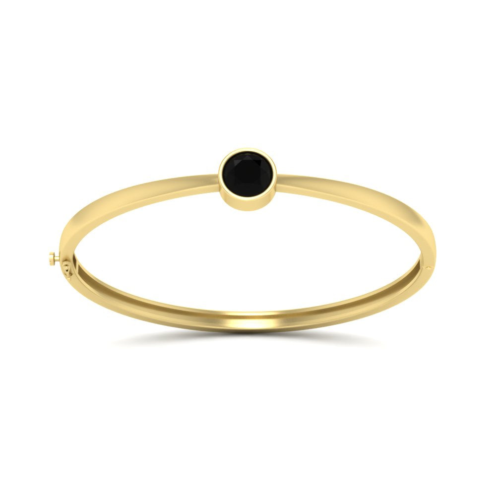 Simple Solitaire Bangle Bracelet