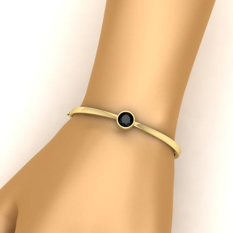 Simple Solitaire Bangle Bracelet