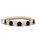 Load image into Gallery viewer, 1-carat-round-cut-9-stone-black-diamond-wedding-band-in-rose-gold-FD80089BGBLACK-1.00CT-NL-RG-HW
