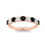 Load image into Gallery viewer, 1-carat-round-cut-9-stone-black-diamond-wedding-band-in-rose-gold-FD80089BGBLACKANGLE5-1.00CT-NL-RG
