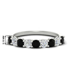 Load image into Gallery viewer, 1-carat-round-cut-9-stone-black-diamond-wedding-band-in-white-gold-FD80089BGBLACK-1.00CT-NL-WG-HW

