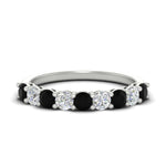 Load image into Gallery viewer, 1-carat-round-cut-9-stone-black-diamond-wedding-band-in-white-gold-FD80089BGBLACK-1.00CT-NL-WG
