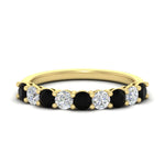 Load image into Gallery viewer, 1-carat-round-cut-9-stone-black-diamond-wedding-band-in-yellow-gold-FD80089BGBLACK-1.00CT-NL-YG
