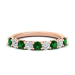 Load image into Gallery viewer, 1-carat-round-cut-9-stone-emerald-wedding-band-in-rose-gold-FD80089BGEMGR-1.00CT-NL-RG
