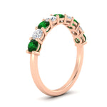 Load image into Gallery viewer, 1-carat-round-cut-9-stone-emerald-wedding-band-in-rose-gold-FD80089BGEMGRANGLE2-1.00CT-NL-RG
